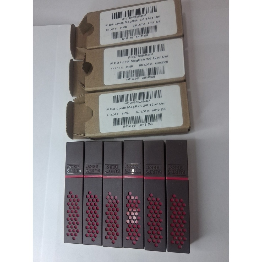 Burt's Bees Natural Lipstick Magenta Rush - 6 PACK